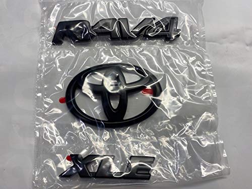 Toyota RAV4 XLE Blackout Emblem Overlays, Black, Plastic, Model PT948-42192-02