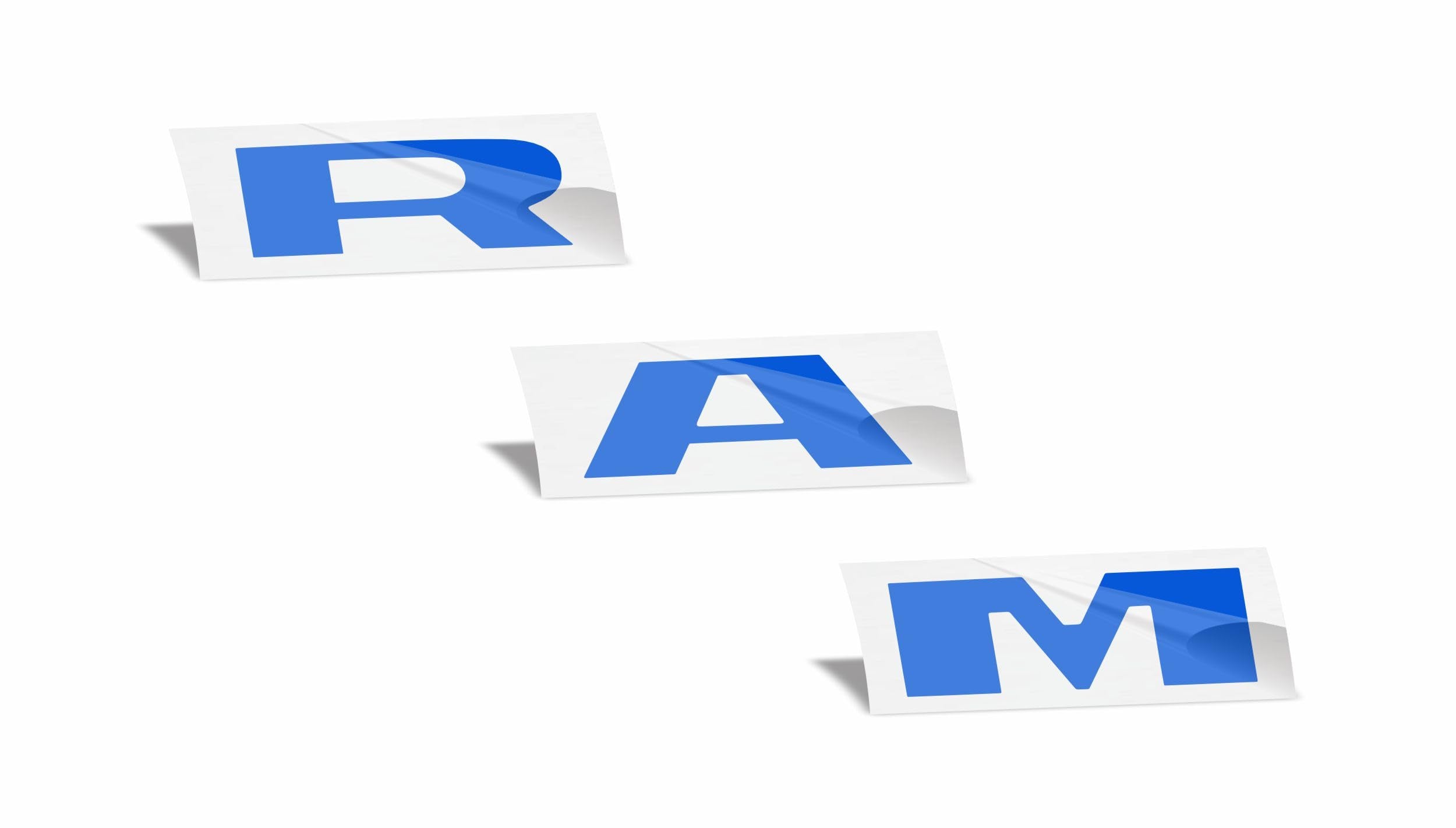Reflective Concepts RAM Grille Emblem Overlay Decal 2019-2024 Ram 1500, NOT for Classic or TRX (Color: Reflective Medium Blue)