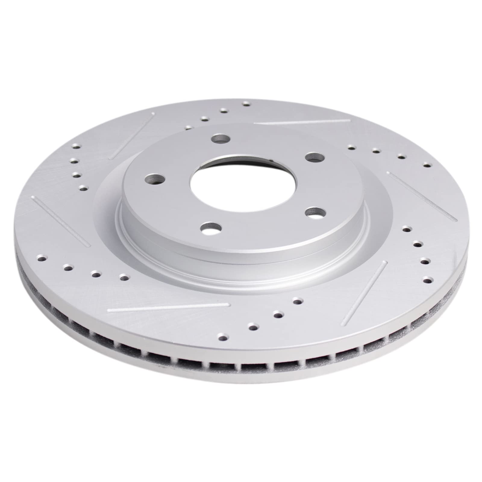 Trq Front Performance Brake Rotors Set Premium G-Coated Cross Drilled & Slotted Compatible With 2011-2017 Nissan Juke 2017-2019