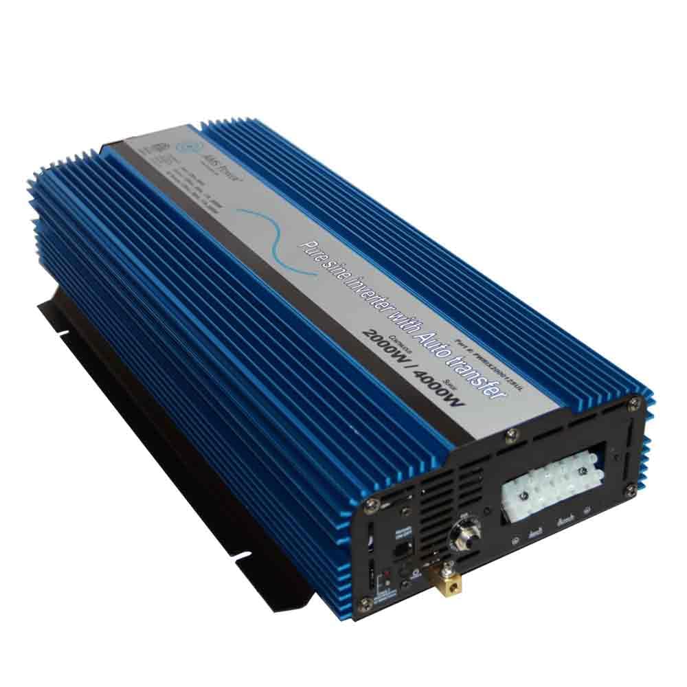 AIMS Power PWRIX200012SUL 2000 Watt Pure Sine Inverter with Transfer Switch 12 VDC to 120 VAC ETL Listed