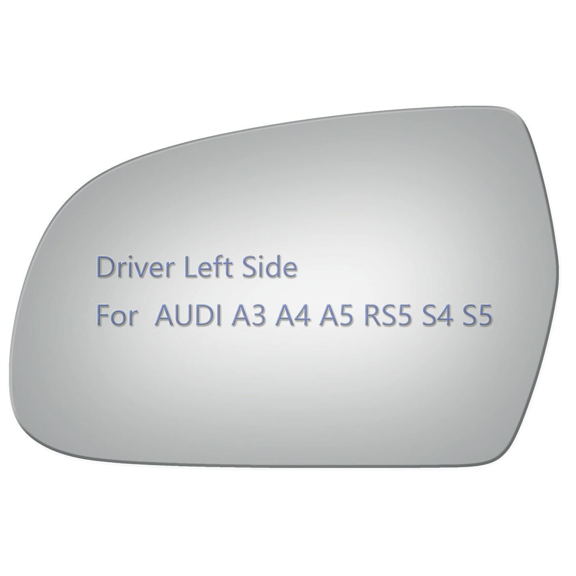 JZSUPER Side Mirror Glass fit for Audi A3 A4 A5 Quattro, RS5 S4 S5 Driver Left Side LH Flat, Including Adhesive (2010-2017)