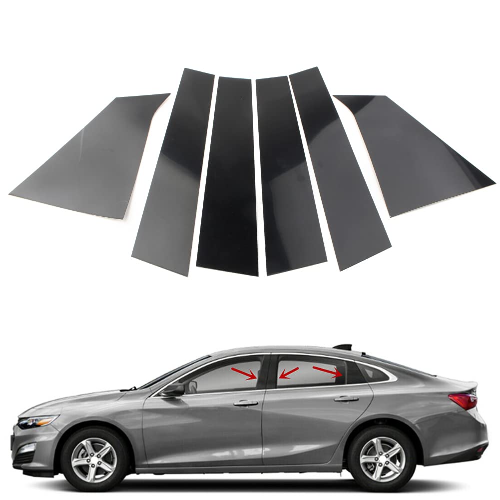 Three T Car Auto Side Door Window Pillar Posts Cover Trim For Chevrolet Malibu 2016 2017 2018 2019 2020 2021 2022 2023