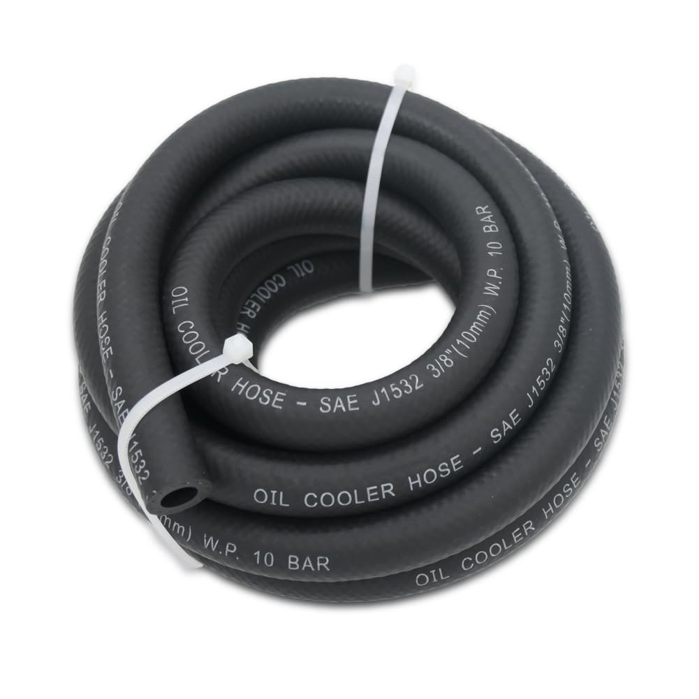3/8 Transmission Oil Cooler Hose - 300 PSI Fuel Line Hose SAE J1532 For Transmission Fluid, Oil, Coolant, Diesel, Hydraulic Flui