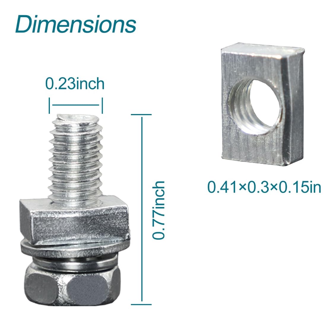 Qiatol 12 Pcs Bolts And Nuts Kit, Motorcycle Battery Bolts And Nuts, M6X16Mm Motorcycle Battery Screw And Nut, Battery Terminal