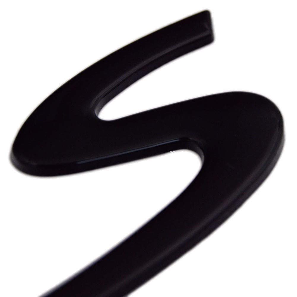Zorratin Large Gloss Black "S" Emblem Badge for Porsche 911, Cayenne, Carrera, Turbo, Panamera, Boxster - ABS Plastic