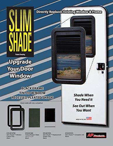AP Products Slim Shade for Door Window, Black Plastic, Model 15201512
