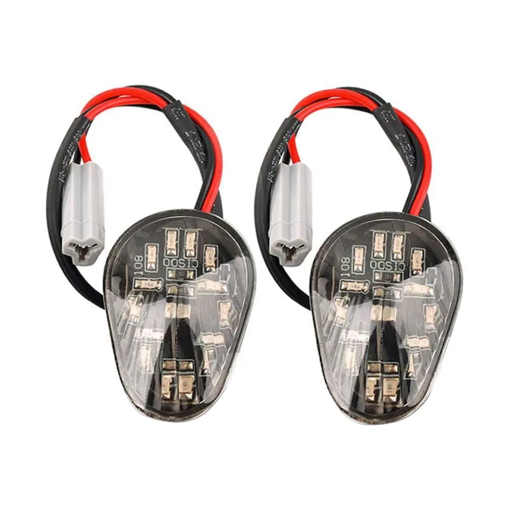 HUSUKU Amber LED Turn Signal Light - 2 PCS Flush Mount for Yamaha YZF R1 R3 R6 FZ Series - Black Plastic, Model 13