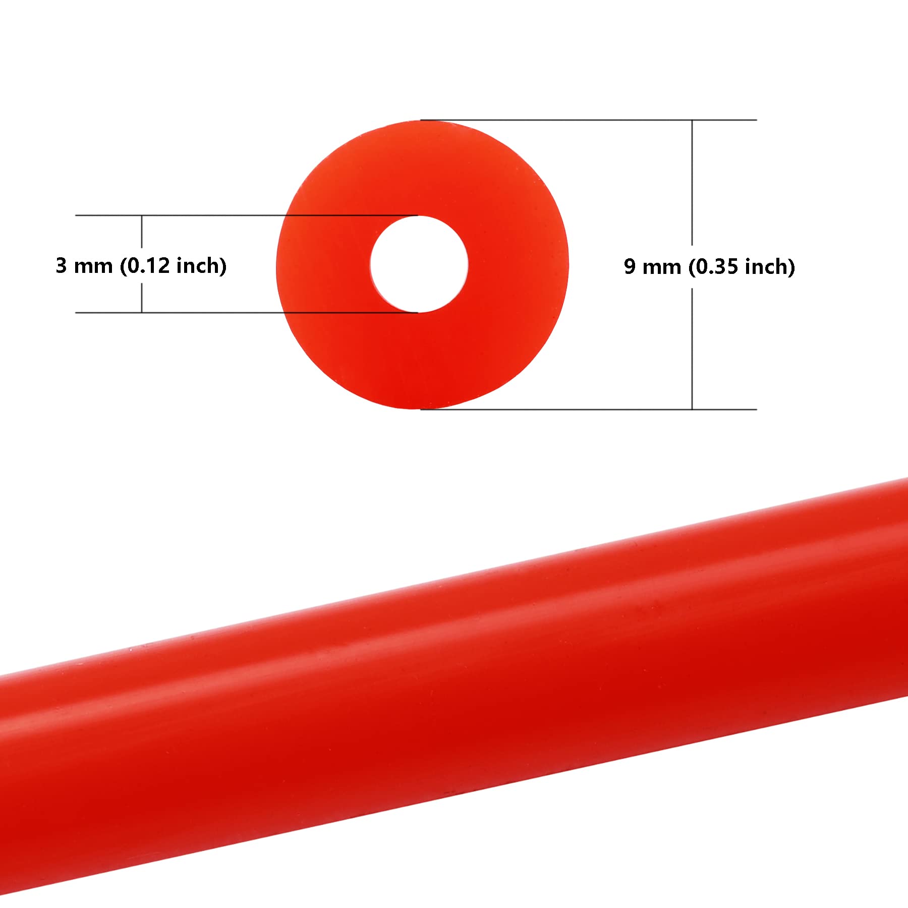 Ucreative 5Ft Id 1/8'' (3Mm) High Temperature Silicone Vacuum Tubing Hose 130Psi Max Pressure Red