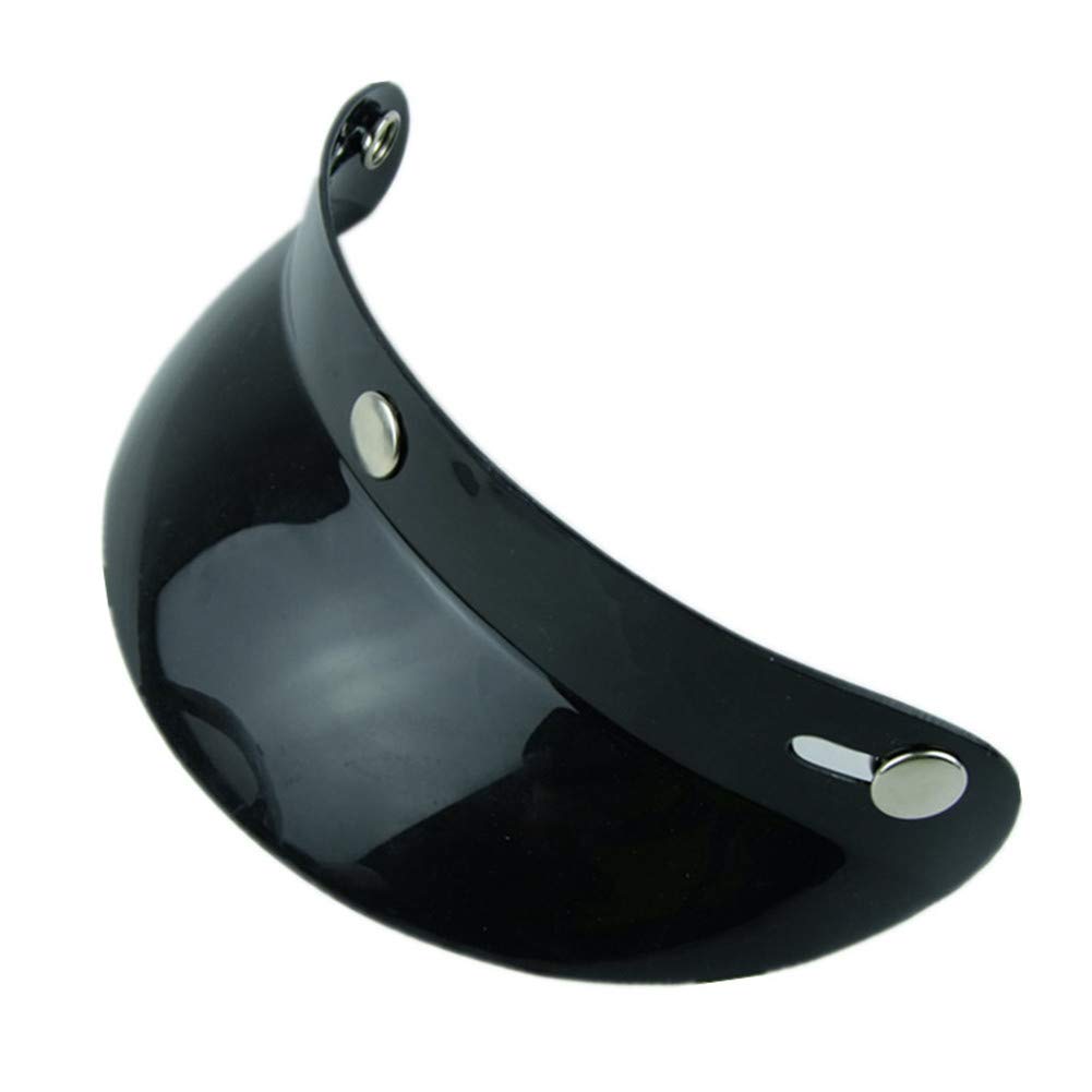 Vcoros Helmet Peak Shield Open Face Retro Motorcycle Helmet Sun Shade Protector Black Shield(Black