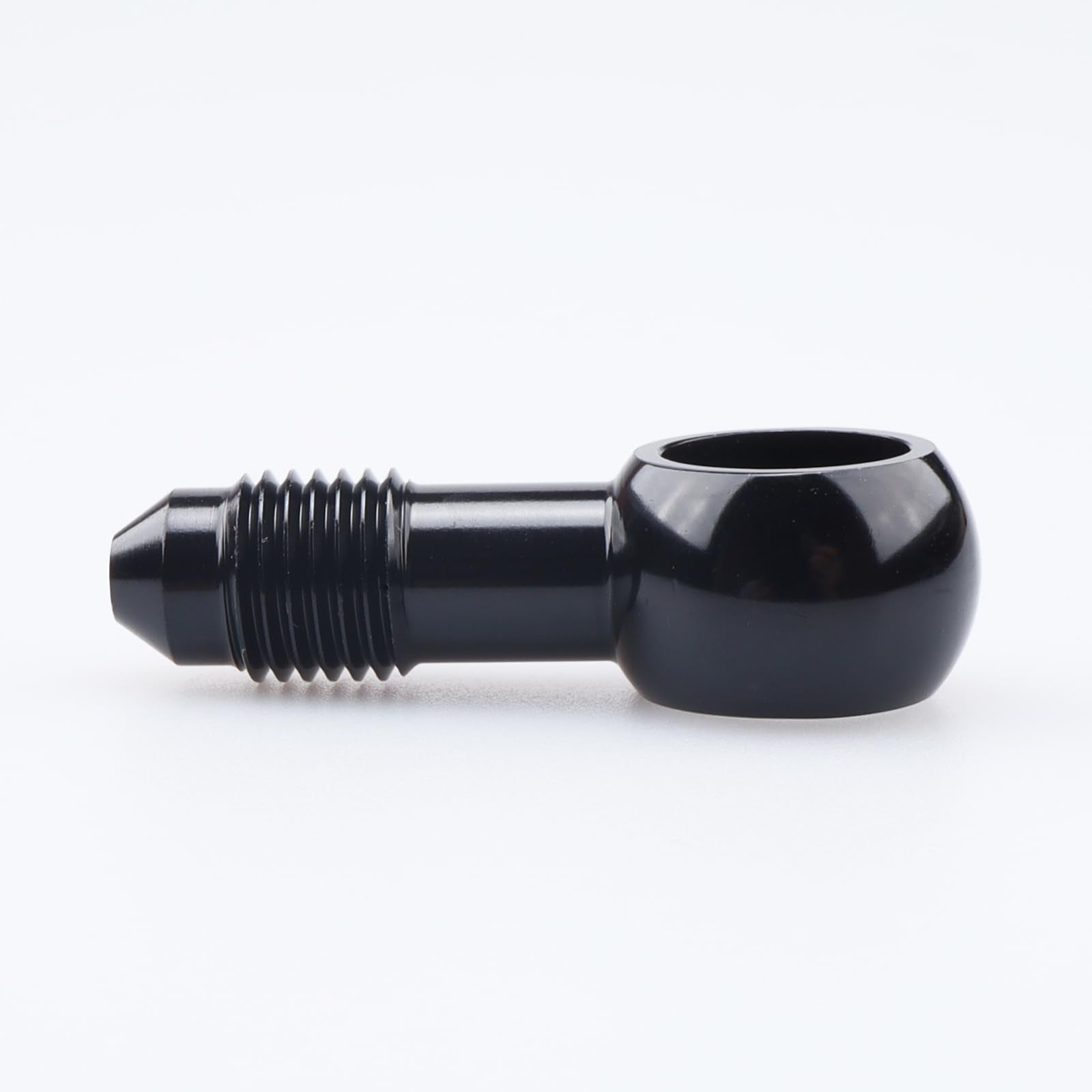 AC PERFORMANCE Black Aluminum Fuel Banjo fitting - M10 10.2mm ID Banjo hole to 3AN Male Flare Adapter, Designed for Bosch 044 Fu
