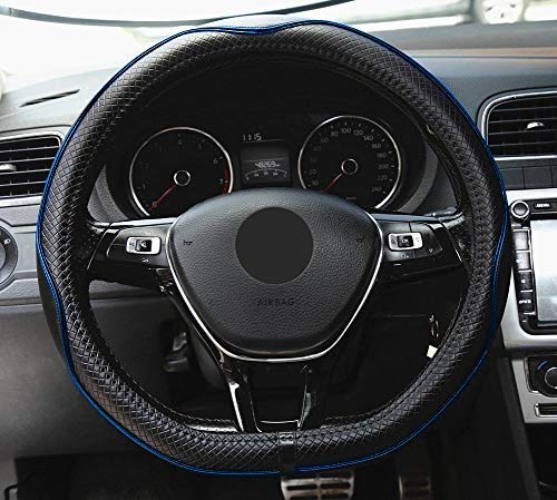 Mayco Bell Flat Bottom Steering Wheel Cover Anti-Slip,Safety,Soft,Breathable,Durable,Full Surround,Comfortable Grip Microfiber Leather (D-Shape,Black)