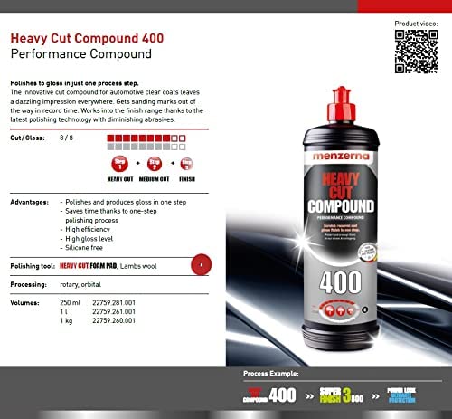 Menzerna Heavy Cut 400 Polishing Compound - Premium Wool Material, FBA_HCC400Q Model
