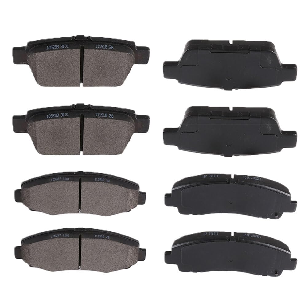 Cciyu D1102 D1103 Front & Rear Semi-Metallic Disc Brake Pads Kit For Honda Ridgeline 2006-2011 8Pcs
