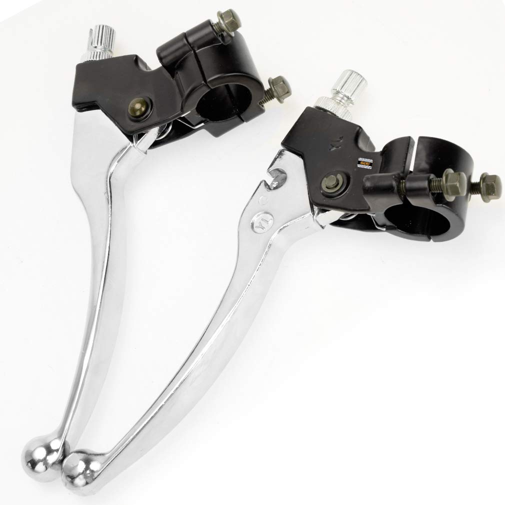 Hiaors Silver Left Right 7/8'' 22Mm Clutch Brake Handle Levers Perch For Honda Xr80 Xr100 Crf70 Crf70F Crf80 Crf100 Xr200R Crf45