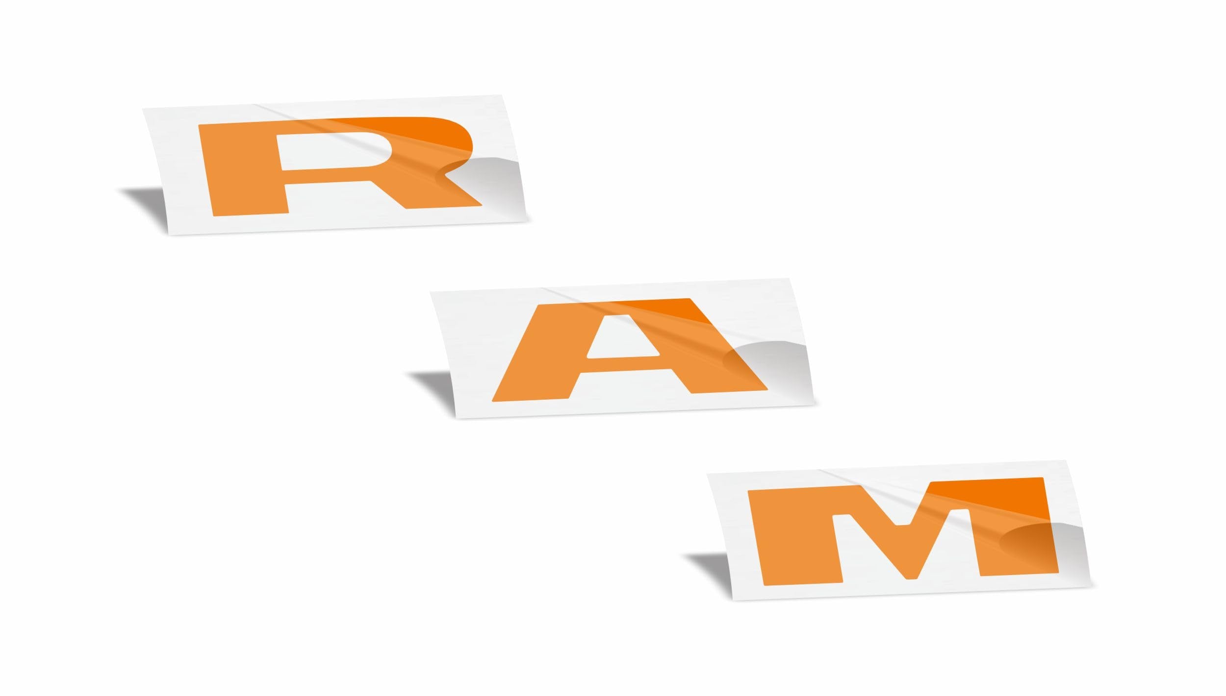 Reflective Concepts RAM Grille Emblem Overlay Decal 2019-2024 Ram 1500, NOT for Classic or TRX (Color: Orange)