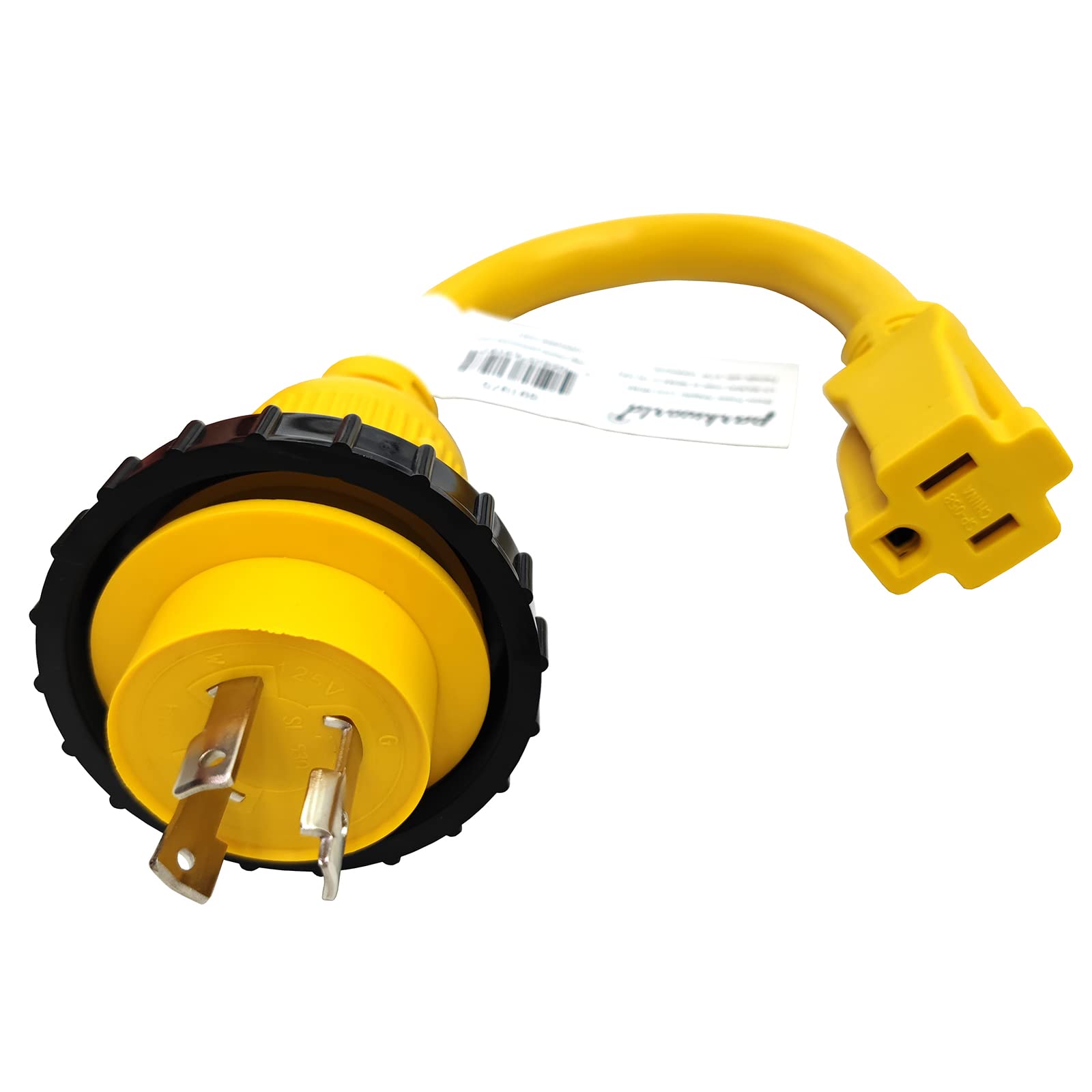 Parkworld 691975 Rv Pigtail Shore Power 30A Male L5-30P To 5-15R Female Dogbone Adapter Power Cord, Twist Lock L5-30 Plug To 5-1