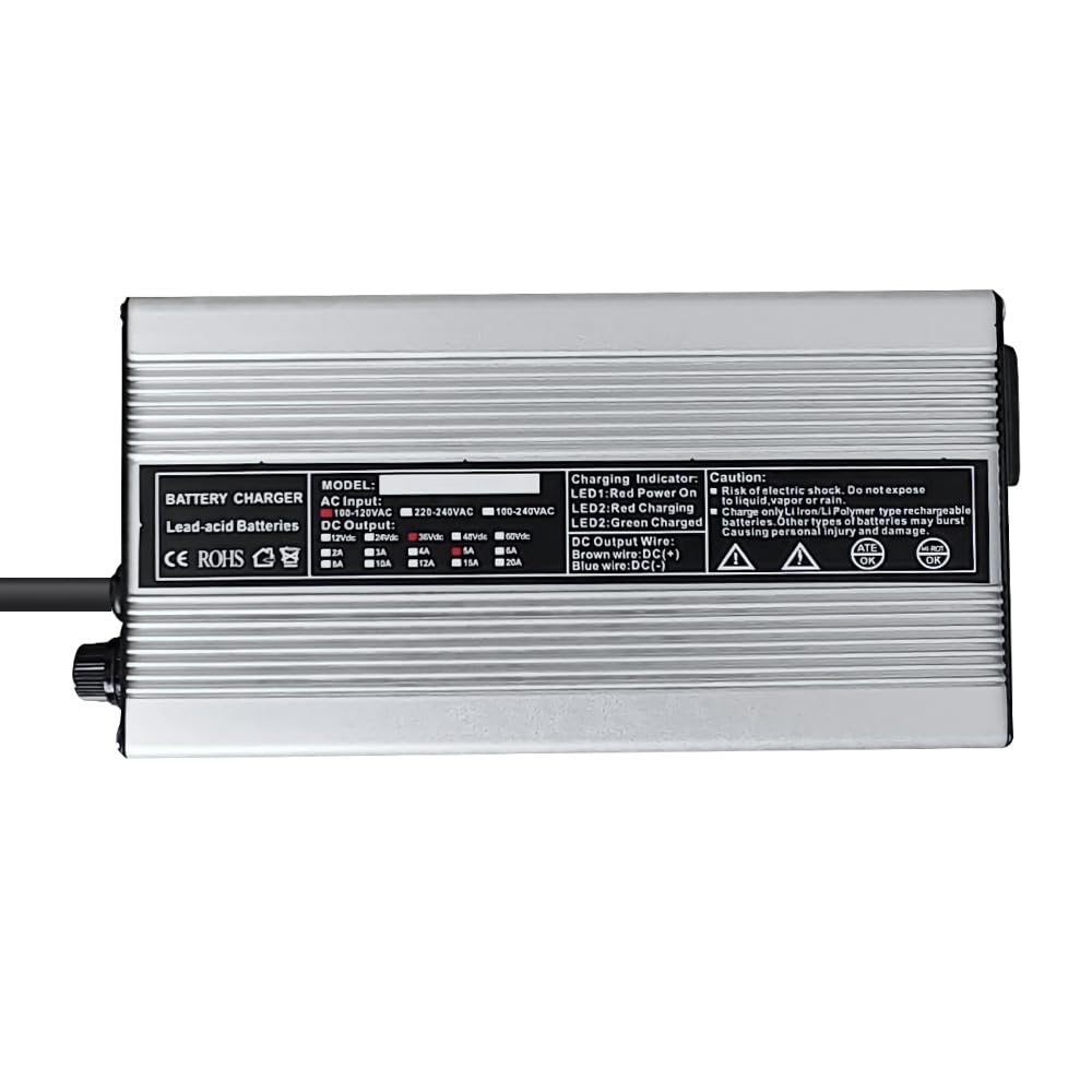 Abakoo New 36V 5A Golf Cart Battery Charger With Crowsfoot Plug