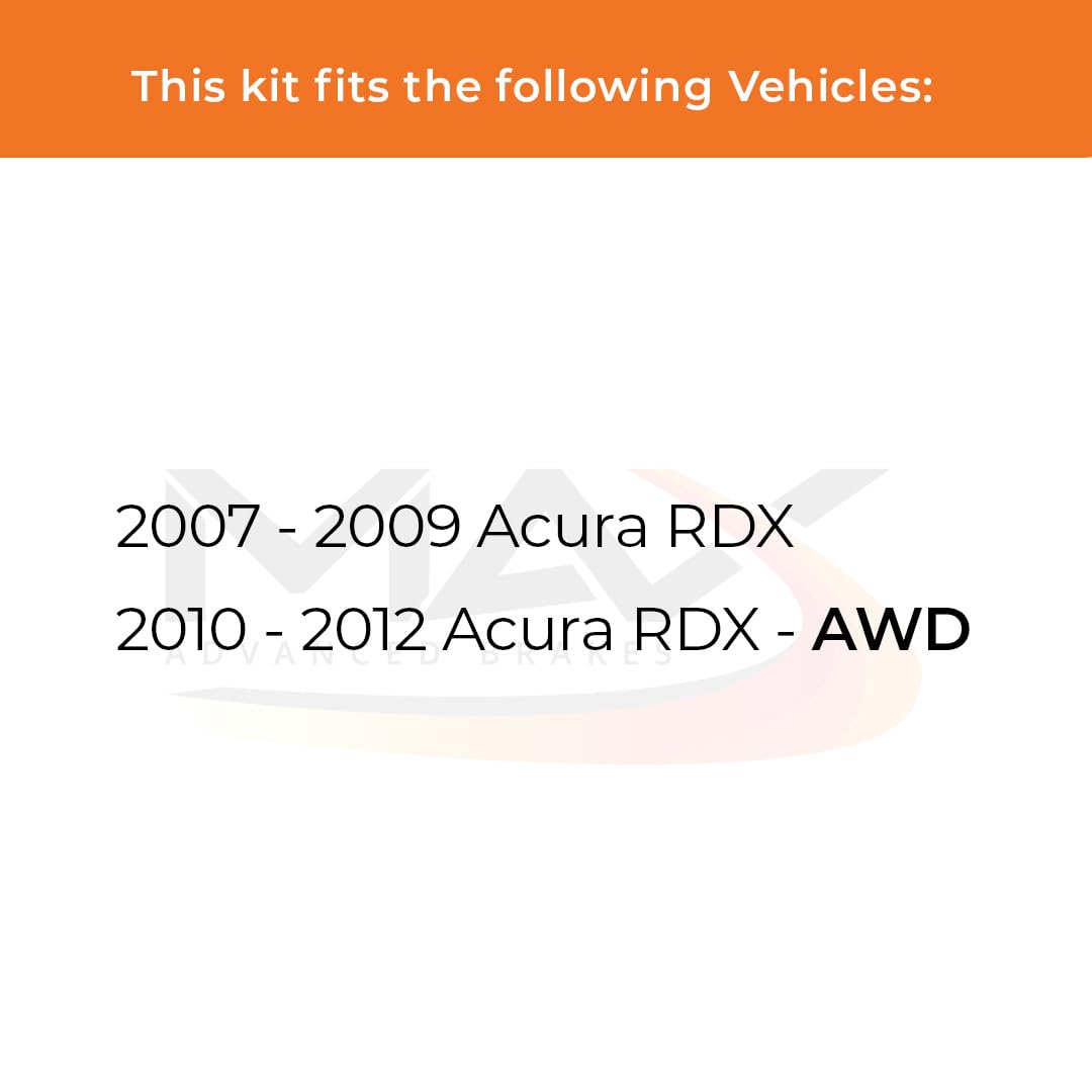 Max Advanced Brakes Rear Brake Kit Compatible With 2007 2008 2009 2010 2011 2012 Acura Rdx Awd Replacement Geomet Coated Oe Disc