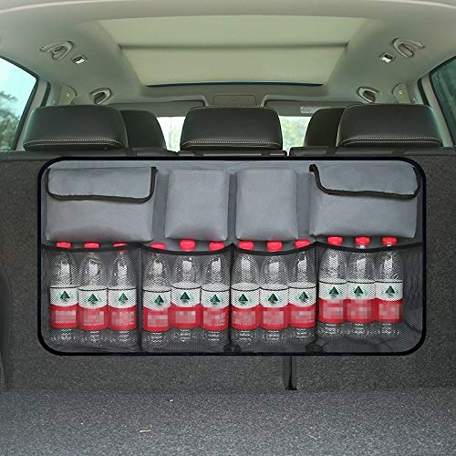 QGT Car Storage Car Trunk Creative Storage Hanging Bag Storage Bag (Black) (Color : Grey)