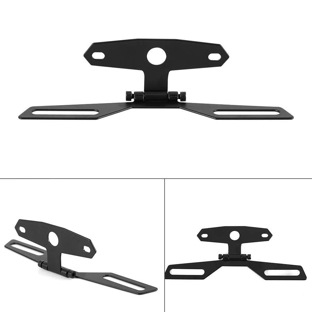 Motorcycle License Plate Bracket, Motorcycle License Plate Mount, Adjustable Motorcycle Flip Plate, Universal Rear Light Bracket