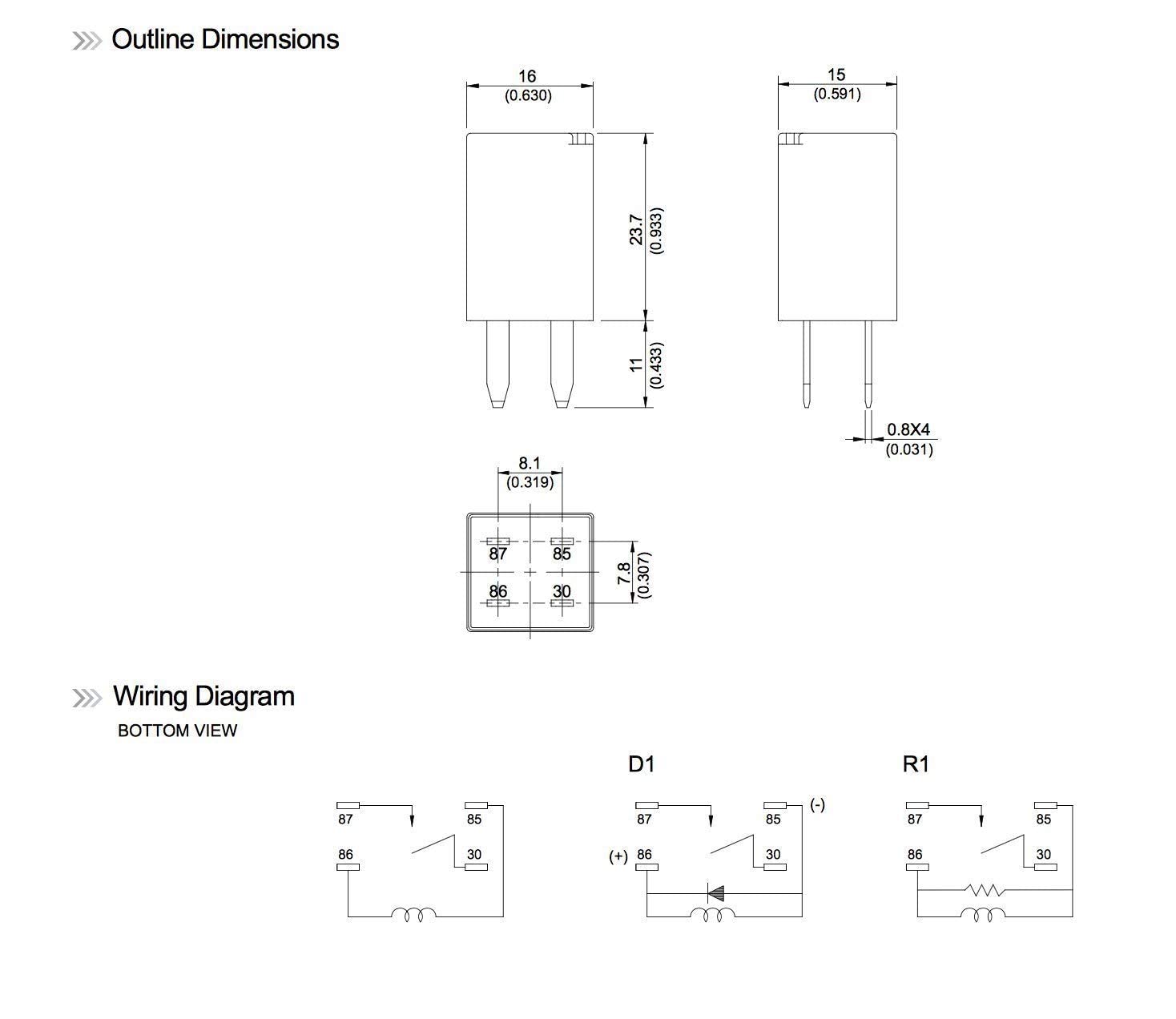 Automotive Purpose Relays 303-1Ah-C-R1-U01-12Vdc Spno 20A 12Vdc For Polaris Rzr Slingshot Ranger Sportsman Cooling Fan Relay (2 Pack)