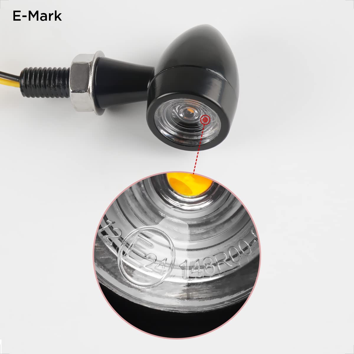 Evermotor Mini Bullet Motorcycle Turn Signals - Universal Led Blinker Lights, Waterproof Front And Rear Indicators For Harley, Dirt Bike, Yamaha, Honda, Cafe Racer, Cruiser - Amber Light, 4Pcs
