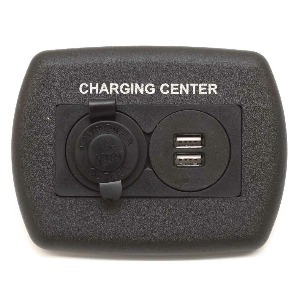 Jr Products 15095 12V/Usb Charging Center - Black