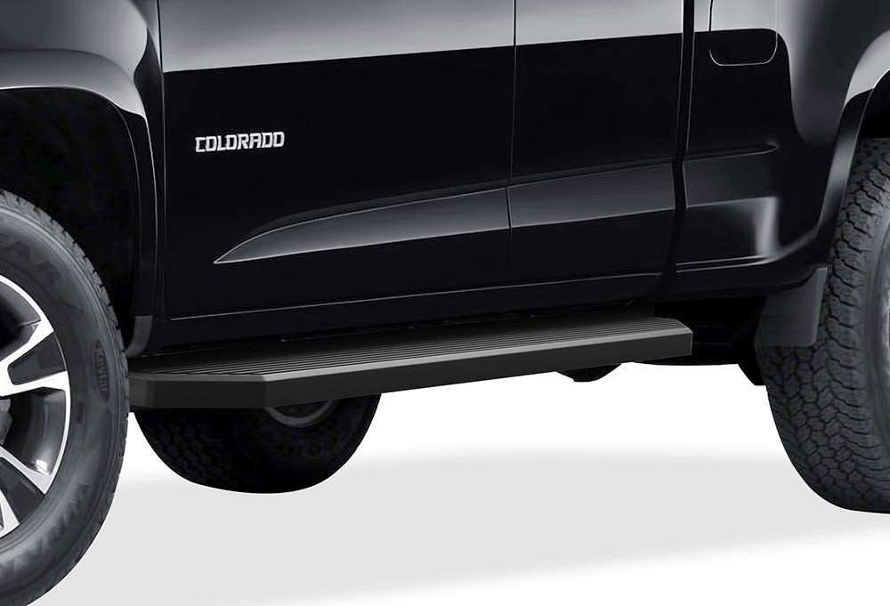 APS 6-inch (Black Powder Coated Flat Style) Running Boards Nerf Bars Side Steps Compatible with Chevy Colorado GMC Canyon 2015-2