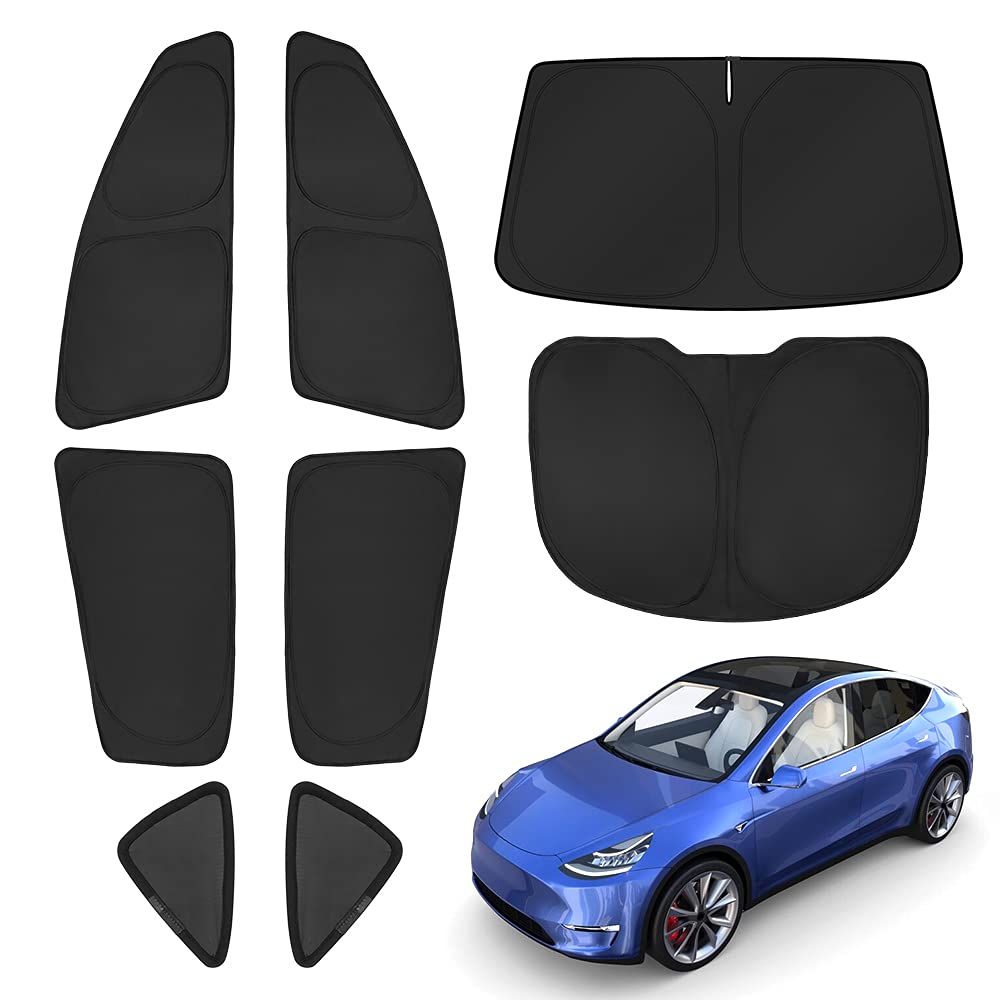 T Tgbros Window Privacy Sunshade For Tesla Model Y Accessories 2020-2024 Windshield Rear Side Window Full Set Car Sun Shades Blo