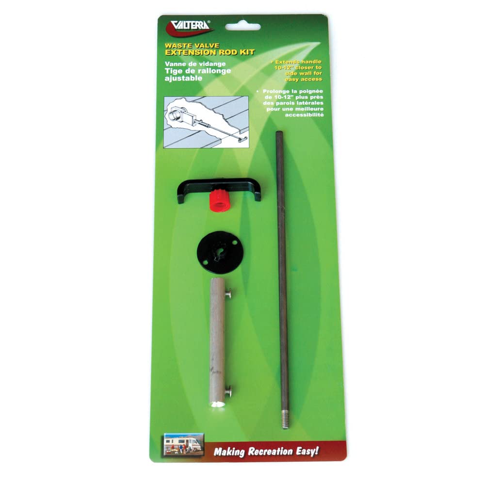 Valterra T1046-10Vp Waste Valve Solid Rod Extension Kit, Silver