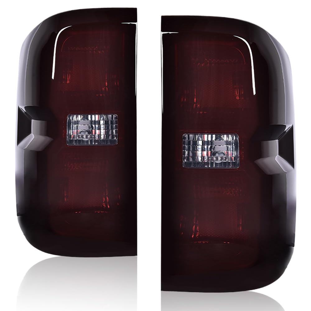 GRAND ORANGE Pair Rear Tail Lights Assembly, Compatible with Chevy Silverado 1500 2500 HD/GMC Sierra 3500 HD 2016-2019, Smoke Le