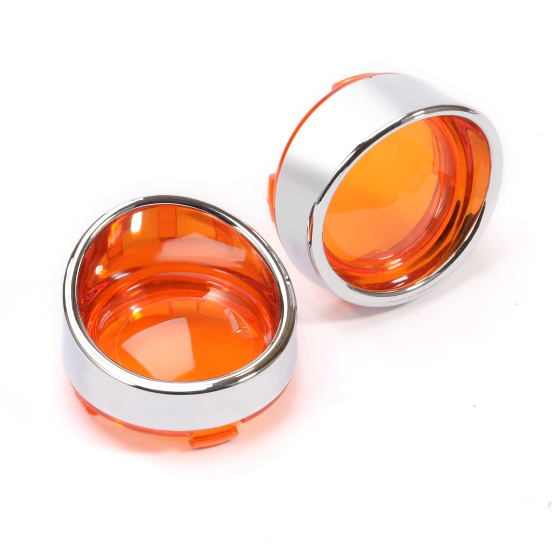 PBYMT Chrome-Yellow 2" Bullet Turn Signal Lens Cover - Yellow, Compatible with Harley Softail Dyna Road King Road Glide (4 pcs)