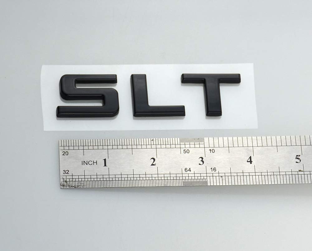 Aimoll SLT Emblem Replacement for GMC Sierra/Yukon 2014-2020, Gloss Black, Durable ABS Material