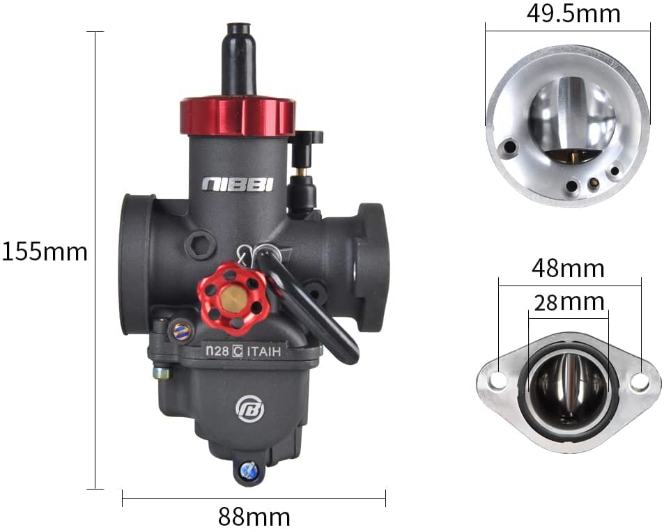 NIBBI Motorcycle Carburetor PE28FL Own Flange 150CC 200CC 250CC Carburetor 28mm With Carburetor Jets Fit Honda Yamaha Suzuki Kaw