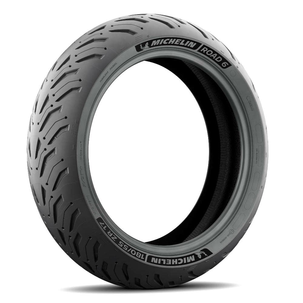 MICHELIN Road 6 Rear Tire 180/55ZR-17 (73W) Black - Silica Material for Enhanced Performance