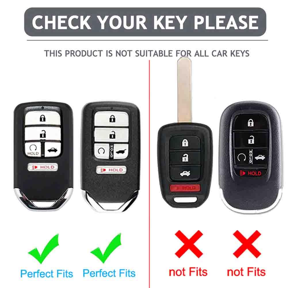Cacacar Key Fob Cover 2016-2022 For Honda With Keychain, Premium Soft Tpu Full Protection Key Fob Case For Honda Accord Civic Cr