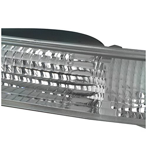 SPEC-D Tuning Chrome Housing Clear Lens Bumper Corner Lights for 1999-2004 Ford Super Duty F250 F350 F450 F550 - L+R Pair Assembly