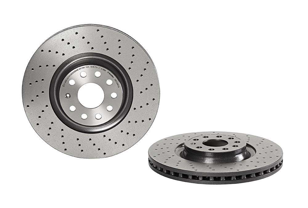 Brembo Front Brake Rotor 09.C306.1X - UV Coated, Drilled, Pillar Vented for AUDI/CHRYSLER/VW/SKODA - Cast Iron