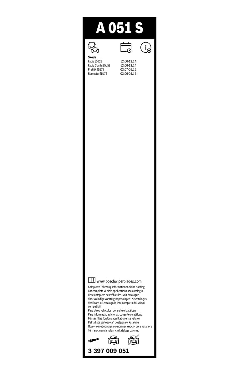 Bosch 3397009051 Aerotwin Oe Replacement Wiper Blades Driver & Passenger Side - Set Of 2 (21'' & 21'') Top Lock 19Mm