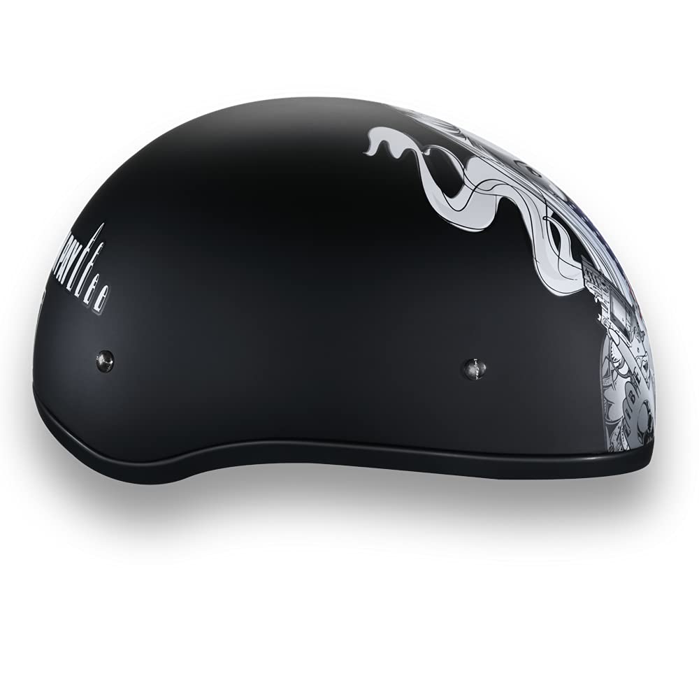 Daytona Helmets Half Skull Cap Motorcycle Helmet - Dot Approved [Make 'Em Pay] [Xl]