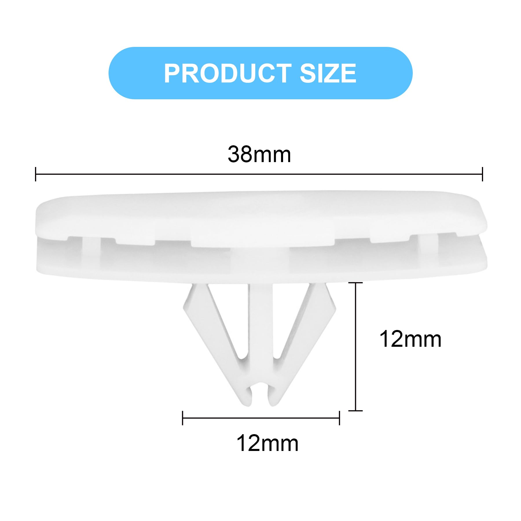 40PCS Rocker Molding Wheel Flare Clips Fit for 2018-2024 Wrangler JL & 2020-2024 Gladiator JT, 68526185AA - White