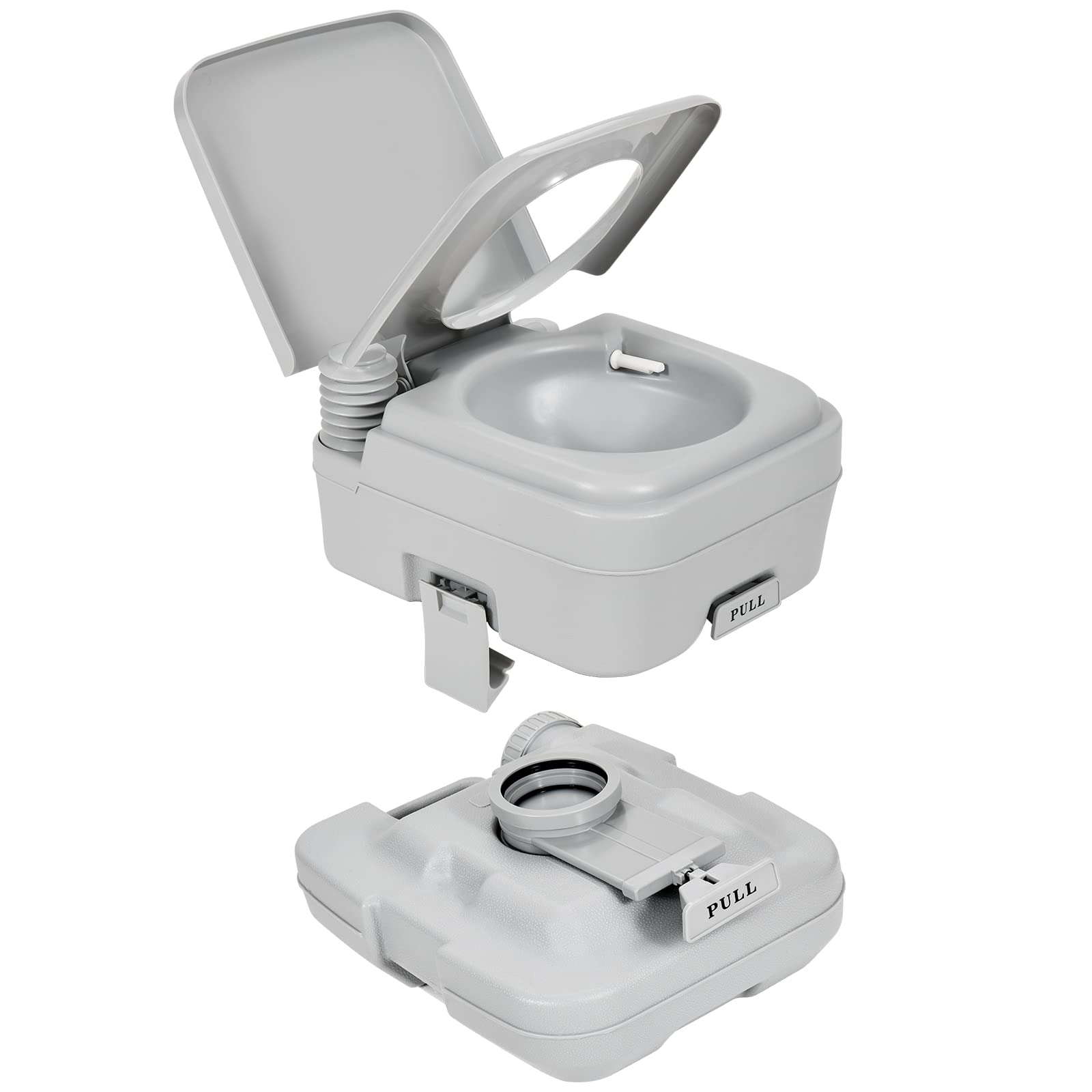Yitahome 2.6 Gallon Portable Toilet For Camping, Rv Travel Potty With Press Flush Pump, Anti-Leak Seal Ring For Travel, Boating,