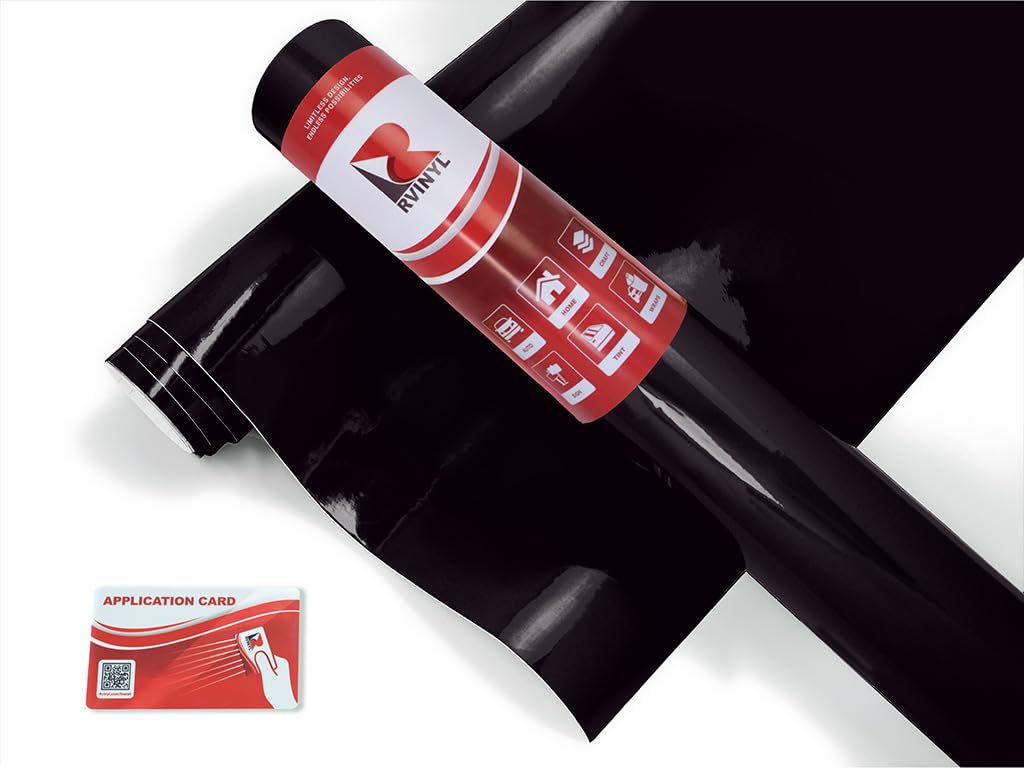 Avery Dennison Sw900 190-O In Gloss Black - Dual Layered Vinyl Car Supreme Wrapping Film - 2Ft X 5Ft - Vehicle Sheet Roll