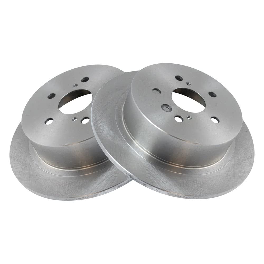 Trq Rear Brake Rotors Set Solid Compatible With 2008-2013 Toyota Highlander