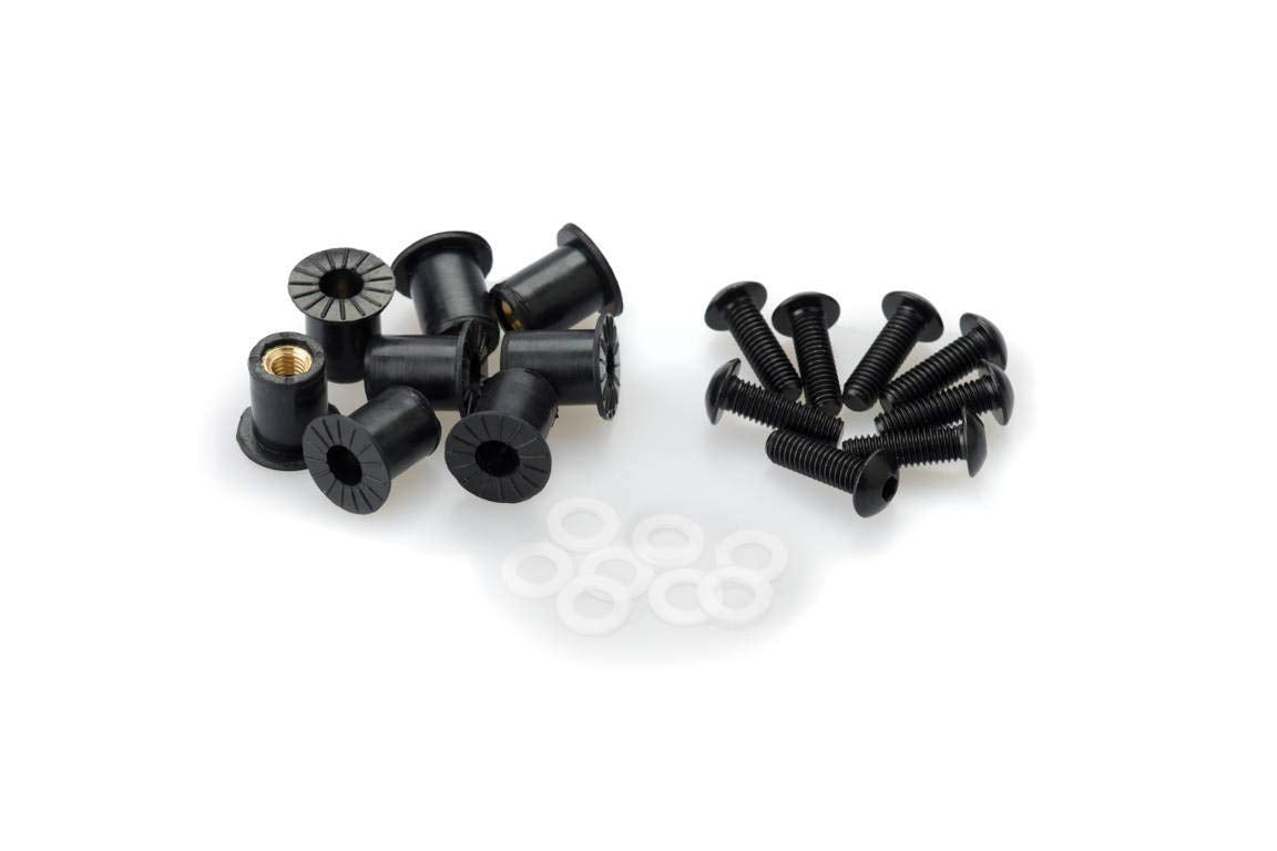 Puig Black Windscreen Screw Kit - Model 0957N, Aluminum, One Size