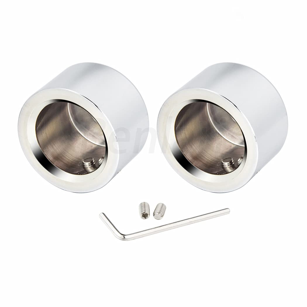 Benlari Chrome Front Axle Nut Caps 2002-2024 Compatible for Harley Davidson Touring Softail Sportster Dyna Electra Street Road G