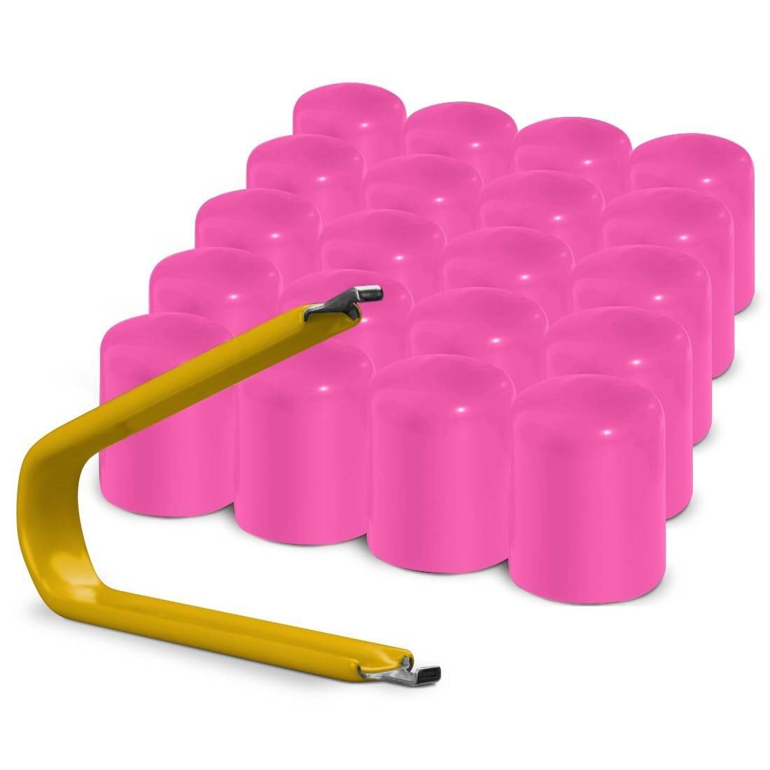 Colorlugs Vinyl Lug Nut Cover | Bubble Gum Pink | Flexible Fit Wheel Lug Nut Cap | Fits 17 Mm | Pack Of 20 | Includes Deluxe Ext