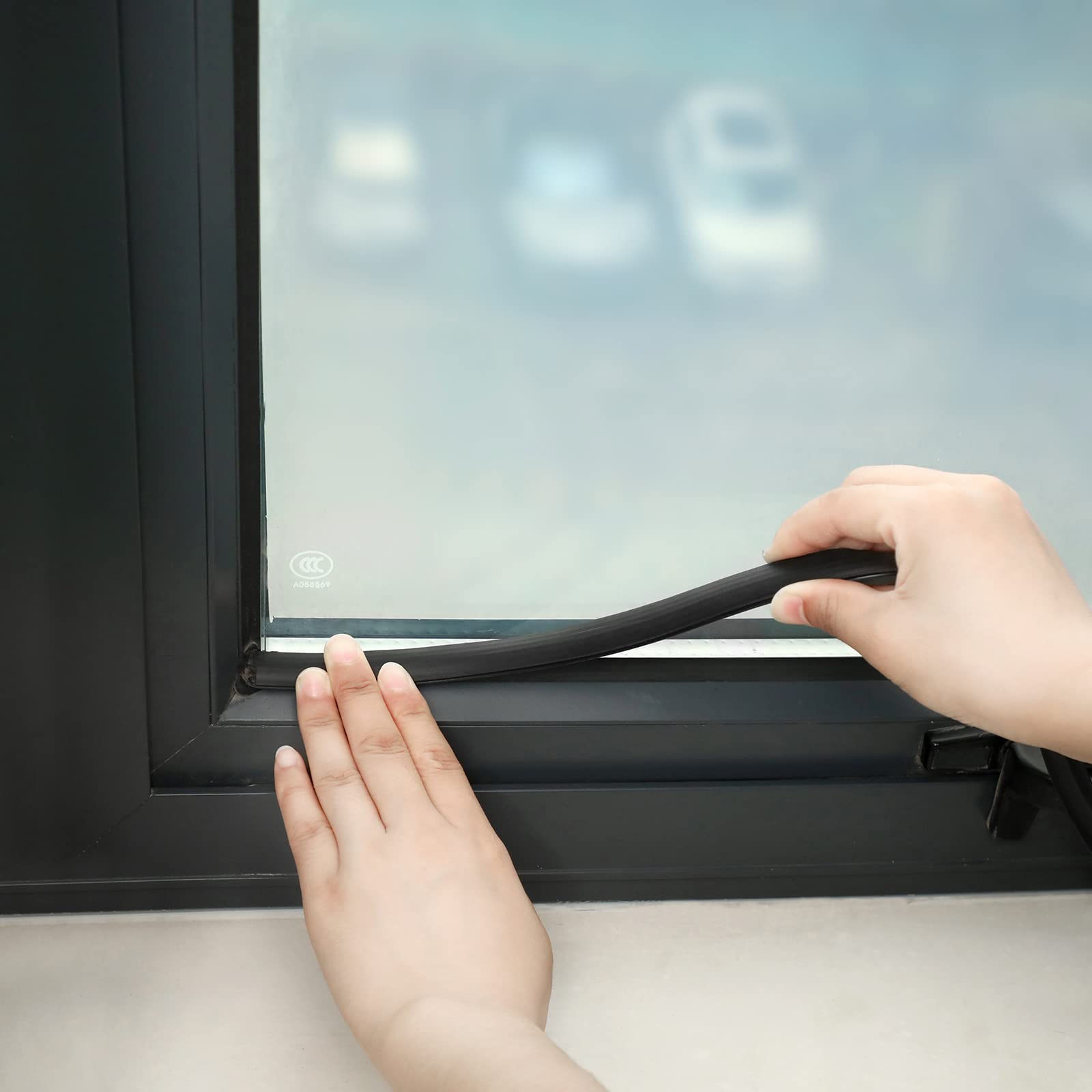 Kingdder RV Window Seal Kit, 1/2'' x 1/4'' Rubber Weather Stripping, 15 Ft, Black, Model Kingdder-Window Weatherproof Rubber-34