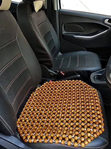 Q1 Beads Mchocolate Wooden Beads Car Seat Wooden Cushion Cover Pad In Acupressure Sitting For All Universal The Cars/Suvs/Office