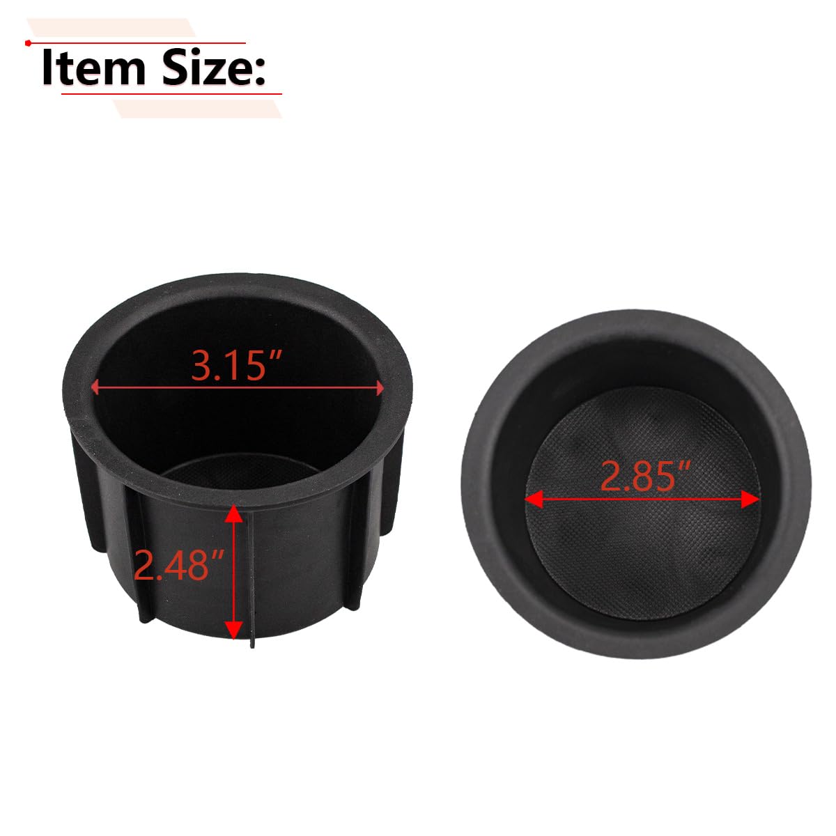 Rlb-Hilon Cup Holder Insert Compatible With Toyota 4Runner 2010-2021 Replaces Oem 66991-35030 2Pc